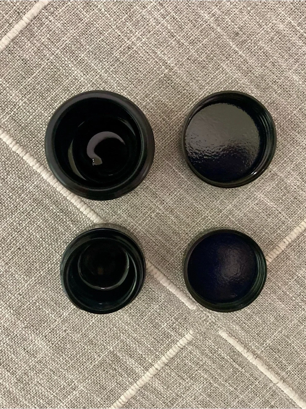 Dark Blue UV Protection Glass Kitchen or Cosmetic Infinity Jars - Set of 2